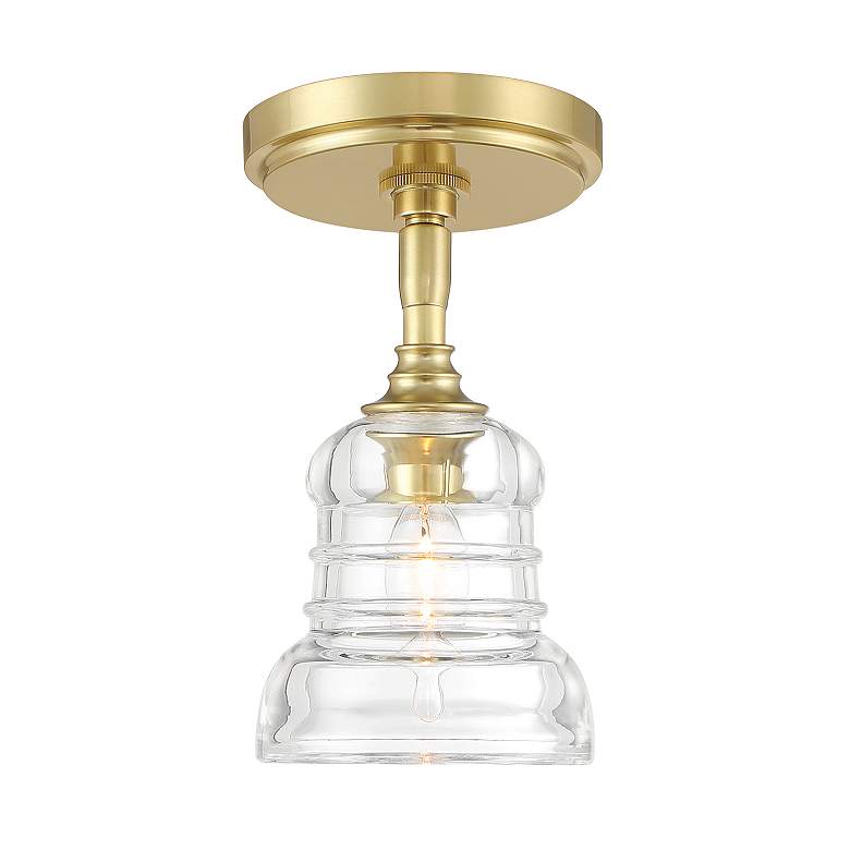 Image 4 Gregory 1 Light Aged Brass Semi Flush Mount more views