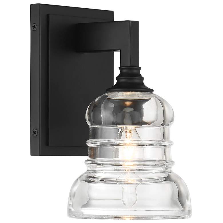 Image 2 Gregory 1 Light Matte Black Sconce