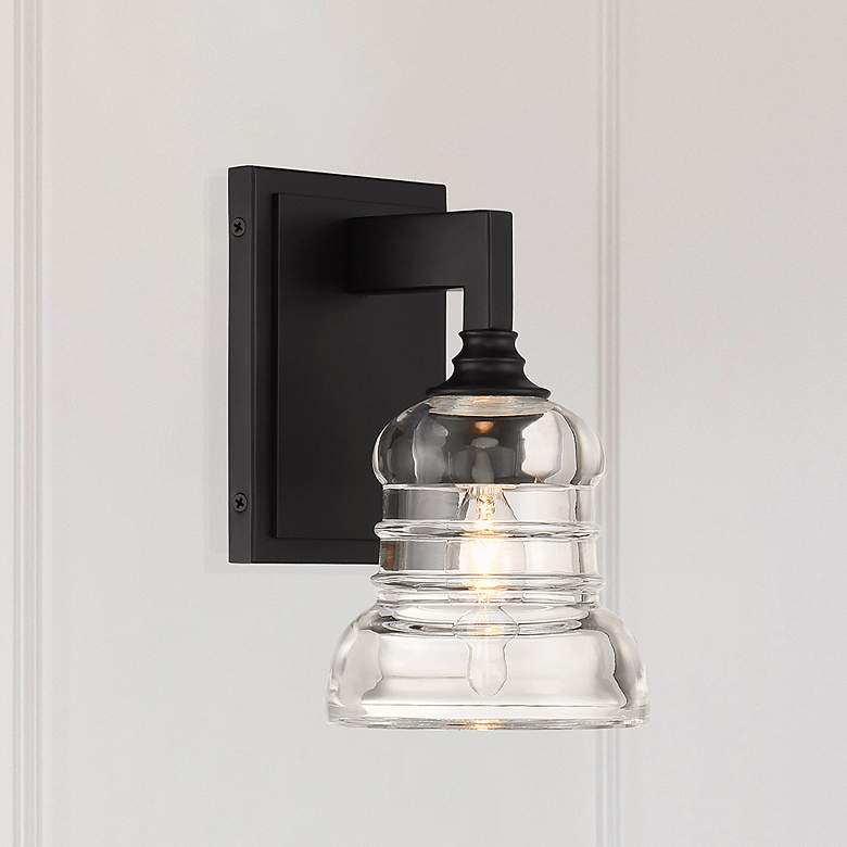 Image 1 Gregory 1 Light Matte Black Sconce