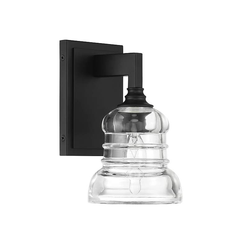 Image 3 Gregory 1 Light Matte Black Sconce more views