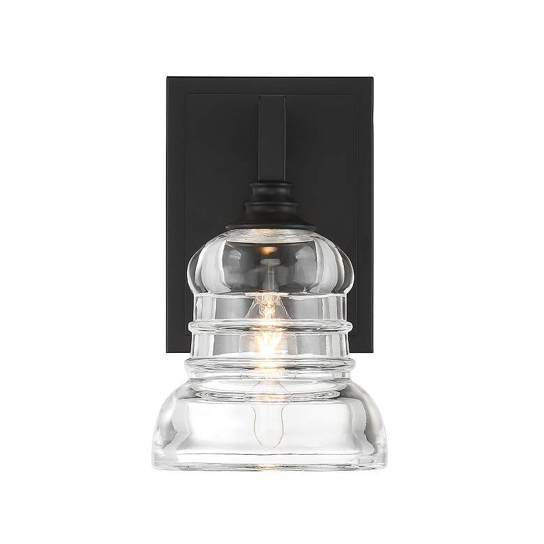 Image 4 Gregory 1 Light Matte Black Sconce more views