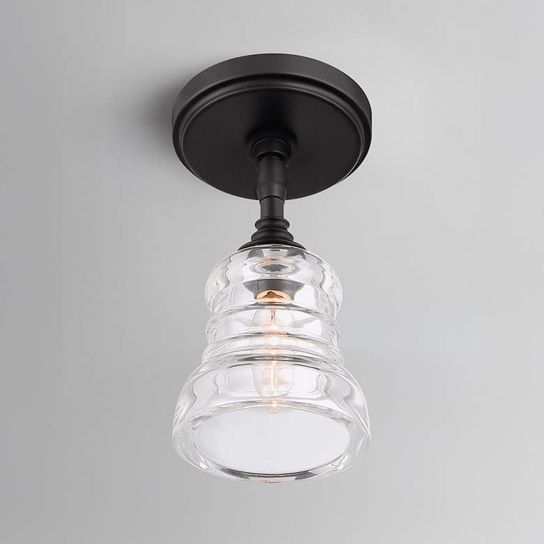Image 1 Gregory 1 Light Matte Black Semi Flush Mount