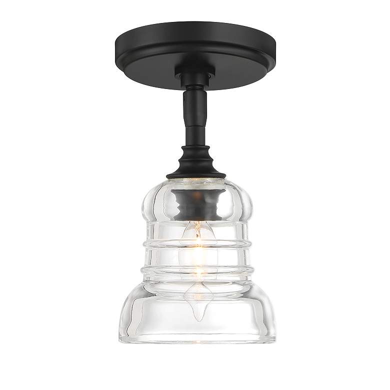 Image 4 Gregory 1 Light Matte Black Semi Flush Mount more views