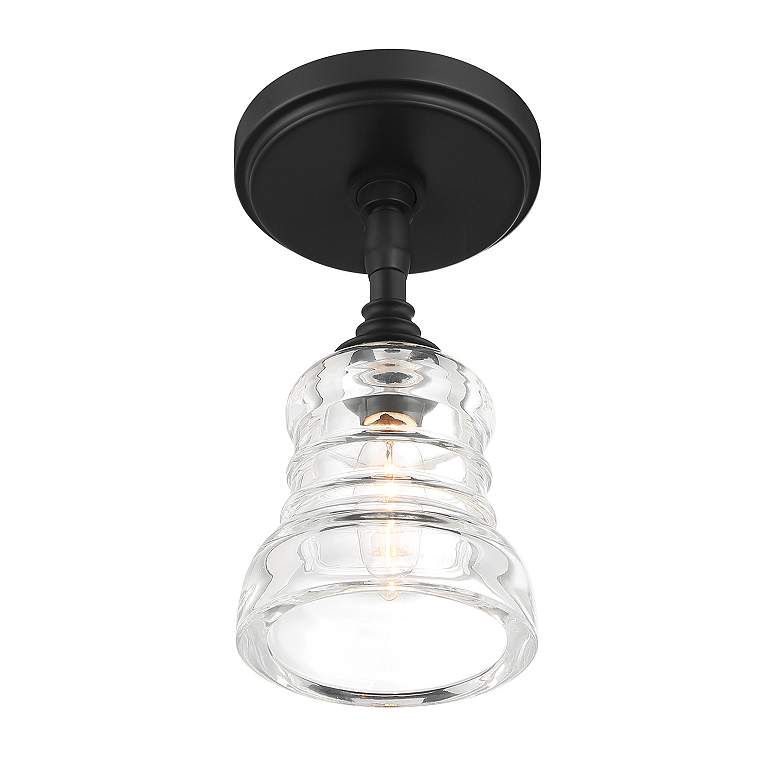 Image 5 Gregory 1 Light Matte Black Semi Flush Mount more views