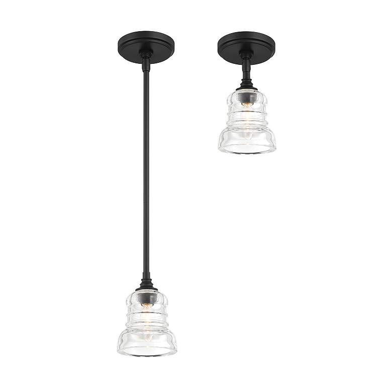 Image 7 Gregory 1 Light Matte Black Semi Flush Mount more views