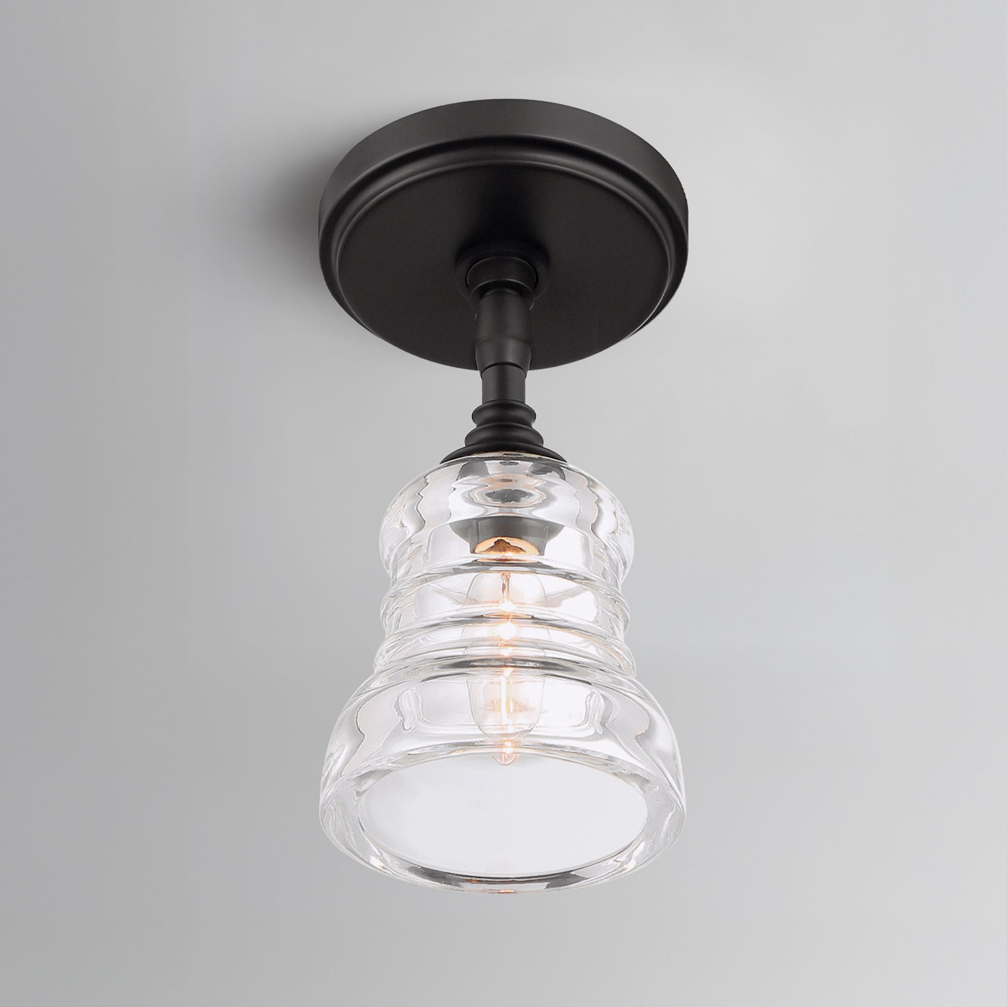 Gregory 1 Light Matte Black Semi Flush Mount