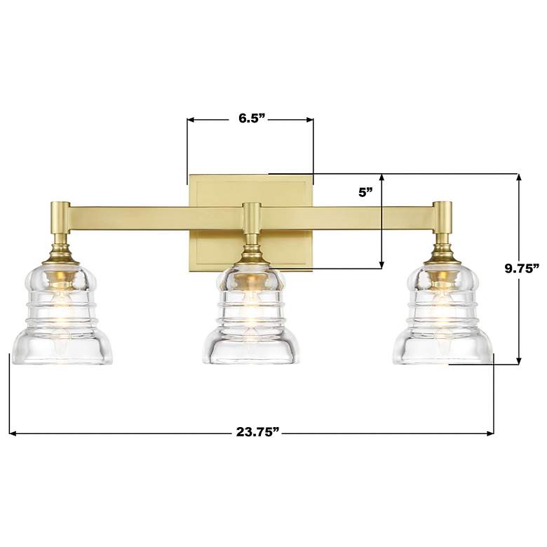 Image 7 Gregory 3 Light Aged Brass Bathroom Vanity more views