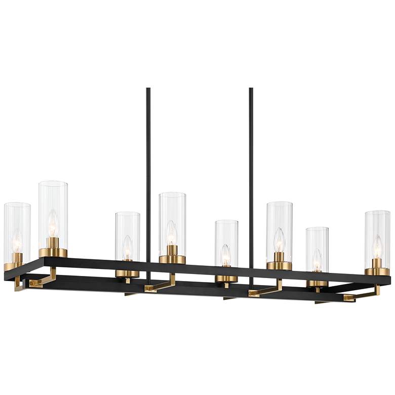 Image 2 Gregory 39 1/4"W Black and Gold 8-Light Island Chandelier