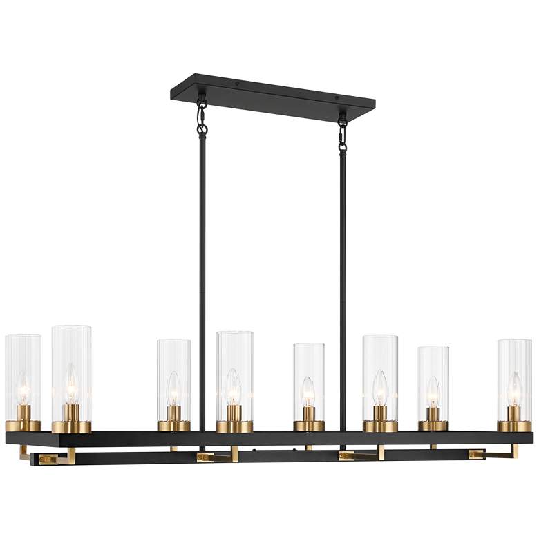 Image 6 Gregory 39 1/4"W Black and Gold 8-Light Island Chandelier more views