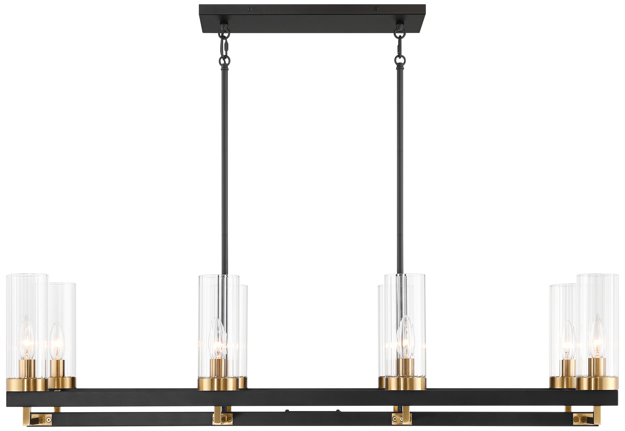 Watch A Video About the Gregory Black and Gold 8 Light Island Chandelier