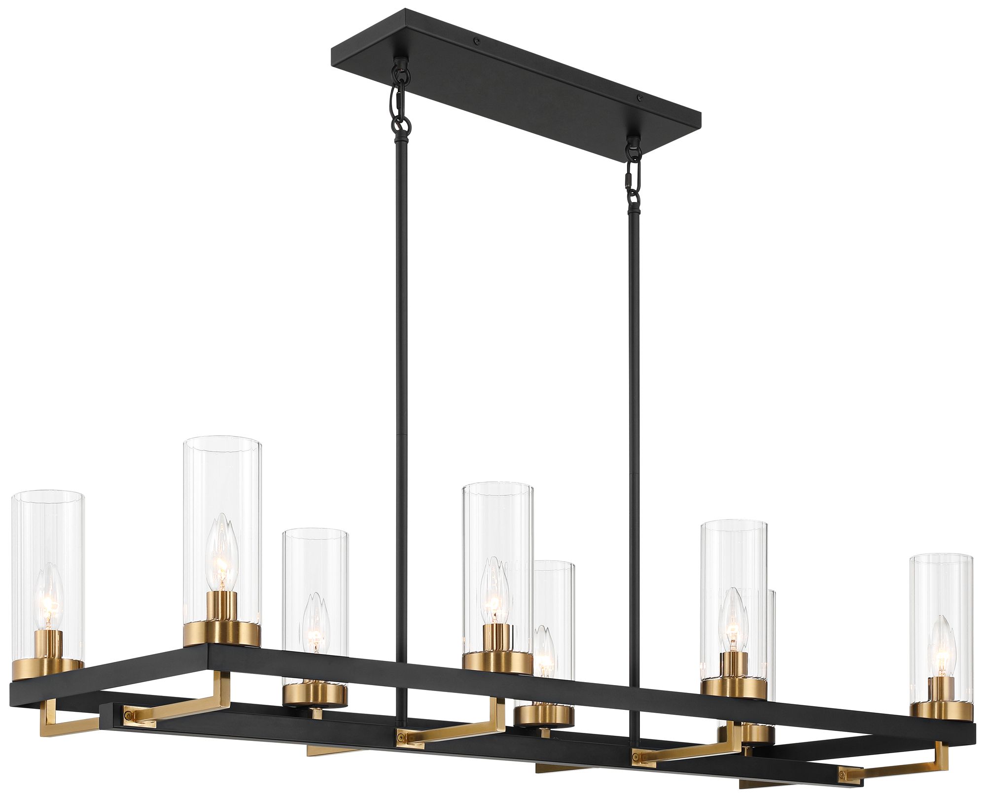 Watch A Video About the Gregory Black and Gold 8 Light Island Chandelier