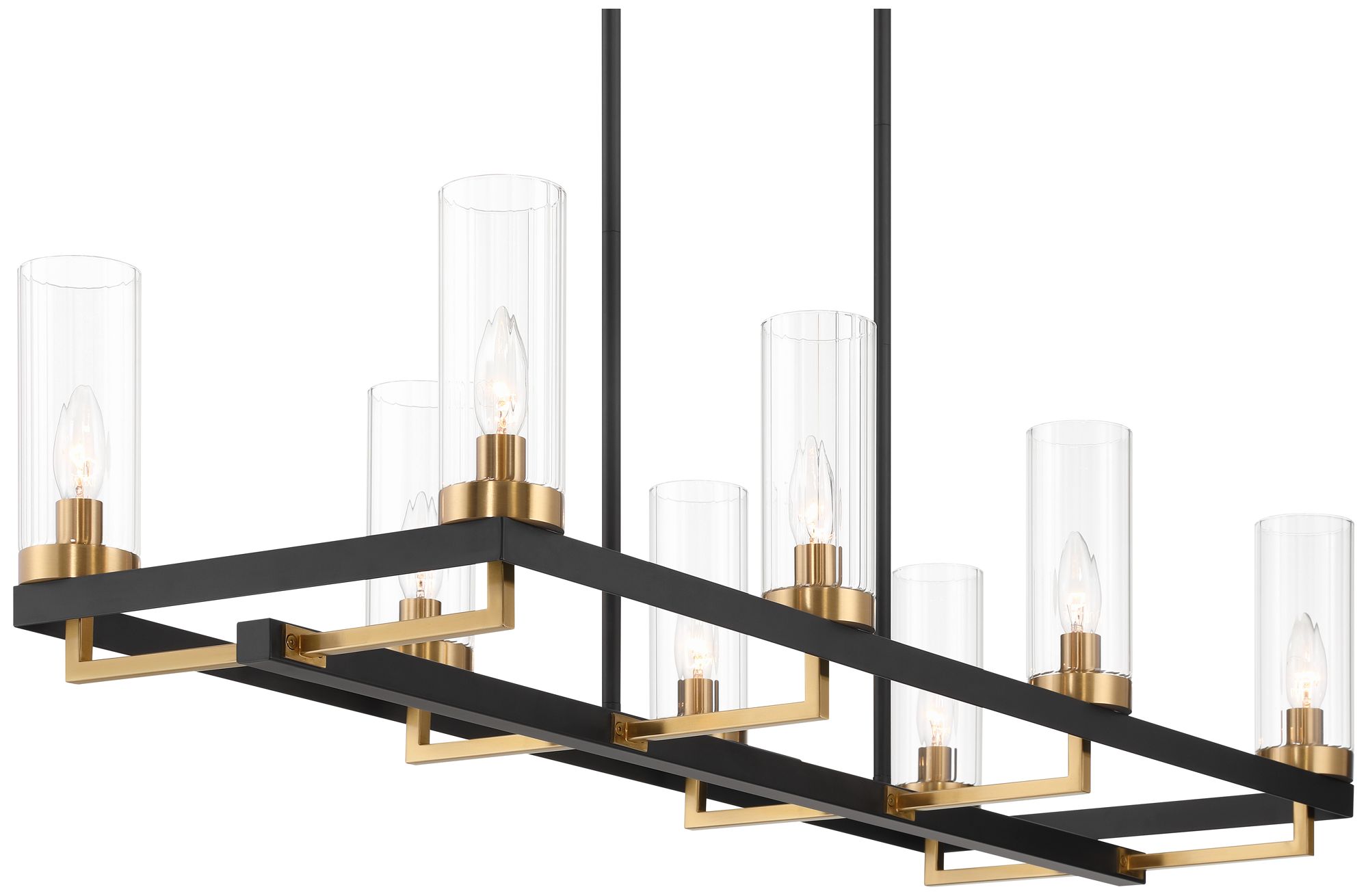 Watch A Video About the Gregory Black and Gold 8 Light Island Chandelier