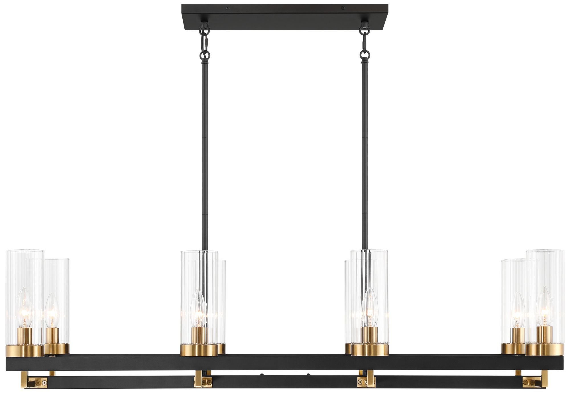 Watch A Video About the Gregory Black and Gold 8 Light Island Chandelier