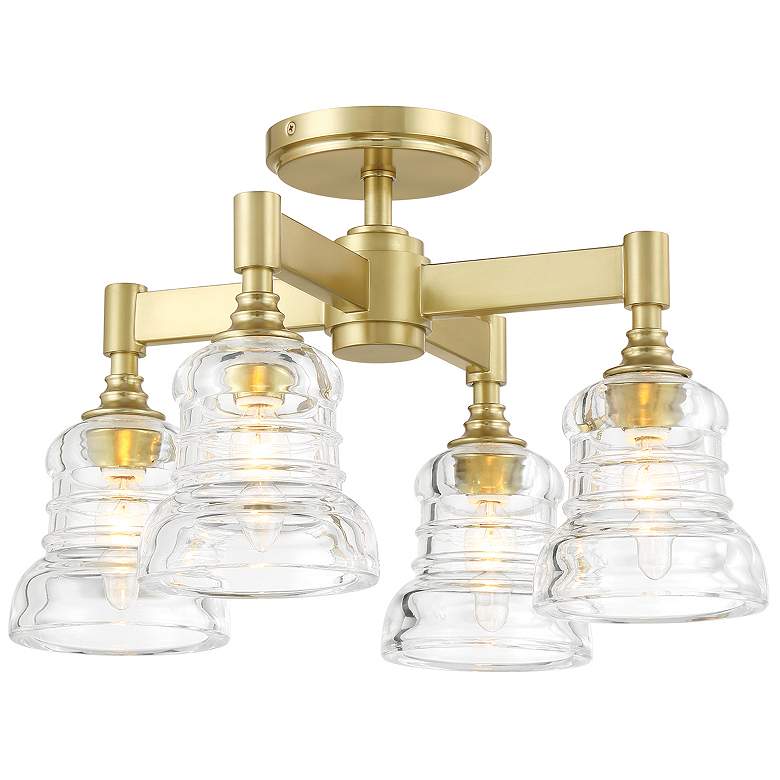 Image 2 Gregory 4 Light Aged Brass Semi Flush Mount