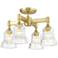 Gregory 4 Light Aged Brass Semi Flush Mount