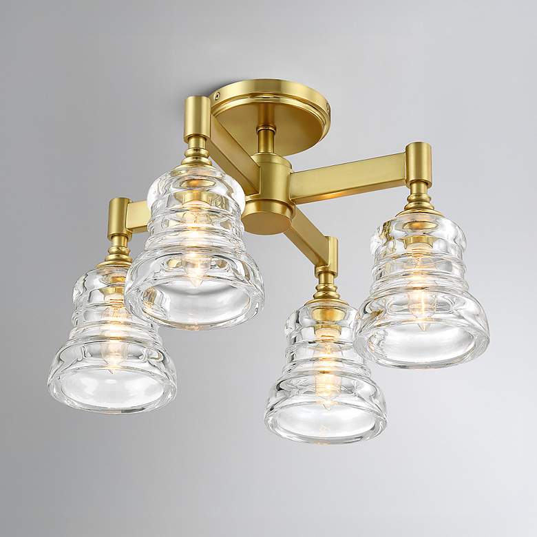 Image 1 Gregory 4 Light Aged Brass Semi Flush Mount