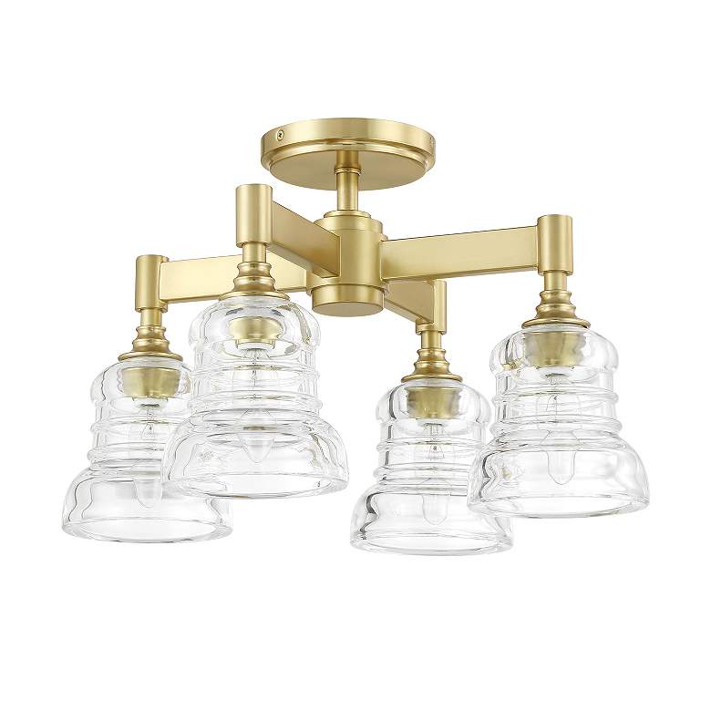 Image 3 Gregory 4 Light Aged Brass Semi Flush Mount more views