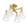 5_Gregory 4 Light Aged Brass Semi Flush Mount more views
