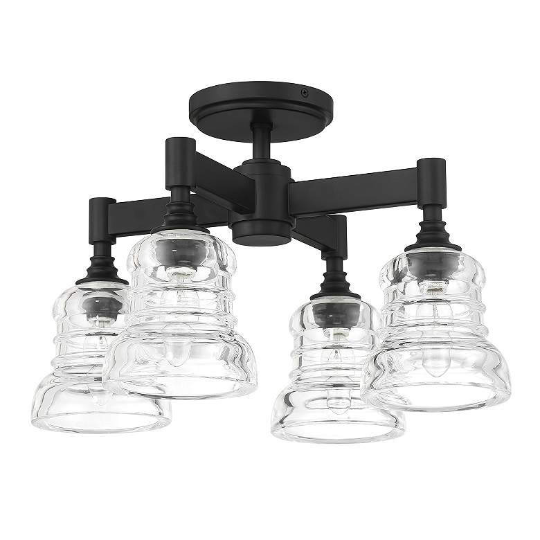 Image 3 Gregory 4 Light Matte Black Semi Flush Mount more views