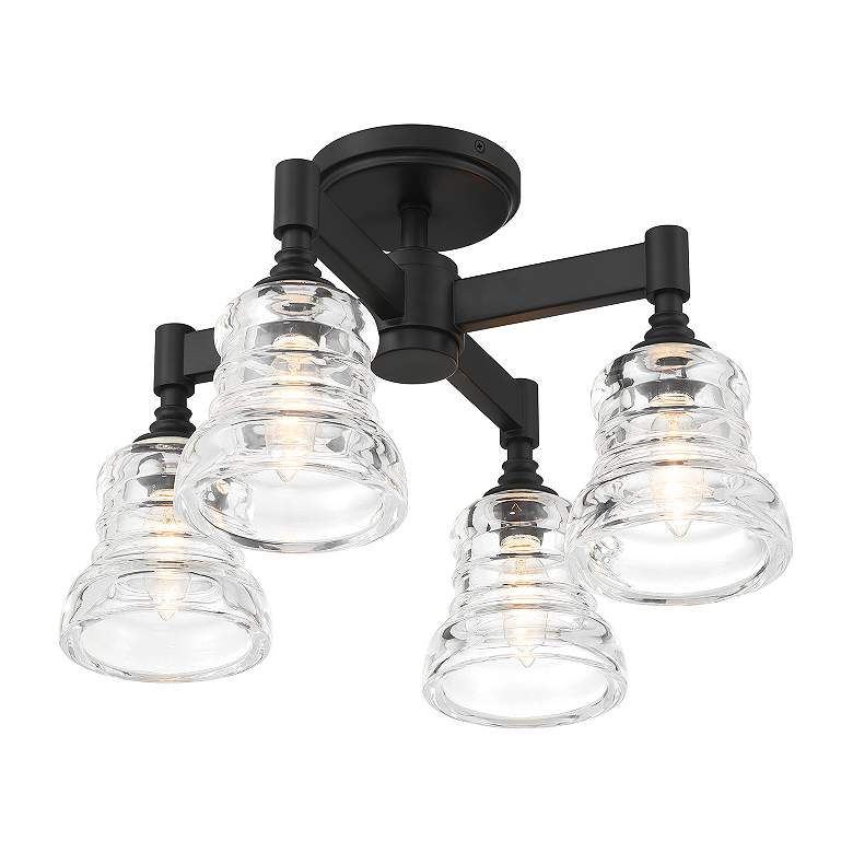 Image 5 Gregory 4 Light Matte Black Semi Flush Mount more views