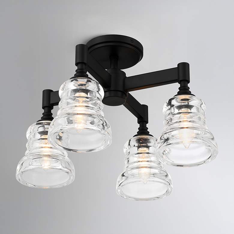 Image 7 Gregory 4 Light Matte Black Semi Flush Mount more views