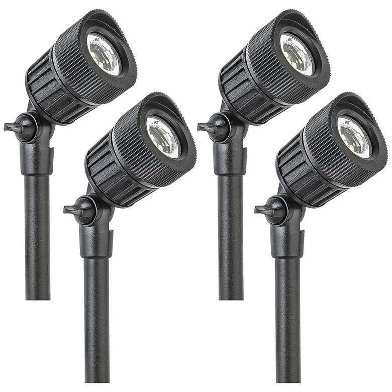 Image 1 Gregory 6 inchH Black Low Voltage 4-Pack Micro LED Spot Light