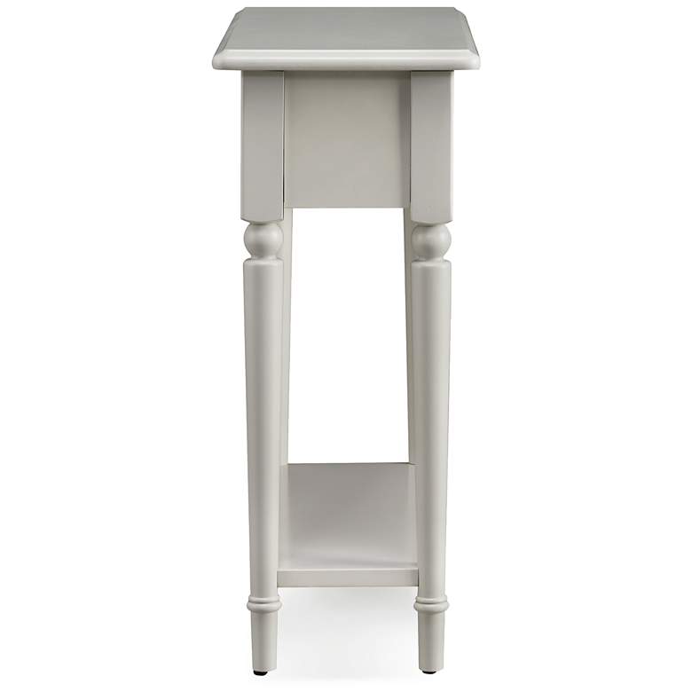 Image 3 Greige 10" Wide Gray 1-Drawer 1-Shelf Narrow Chairside Table more views