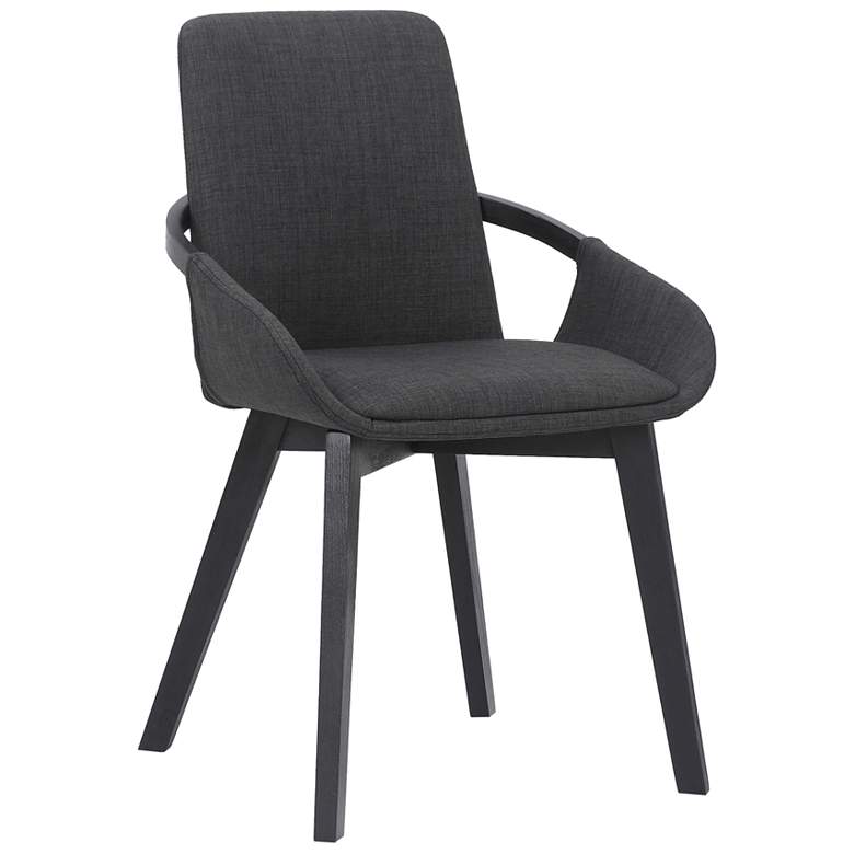 Image 1 Greisen Dining Chair in Charcoal Fabric and Black Powder Coated Finish
