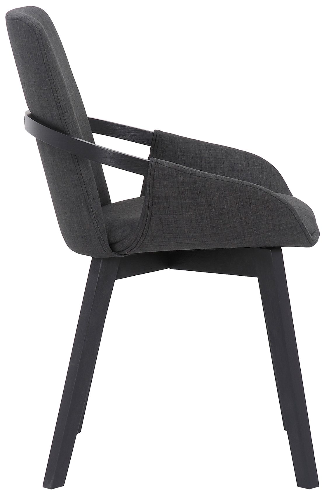 Image 3 Greisen Dining Chair in Charcoal Fabric and Black Powder Coated Finish more views