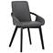 Greisen Dining Chair in Gray Faux Leather and Black Powder Coated Finish