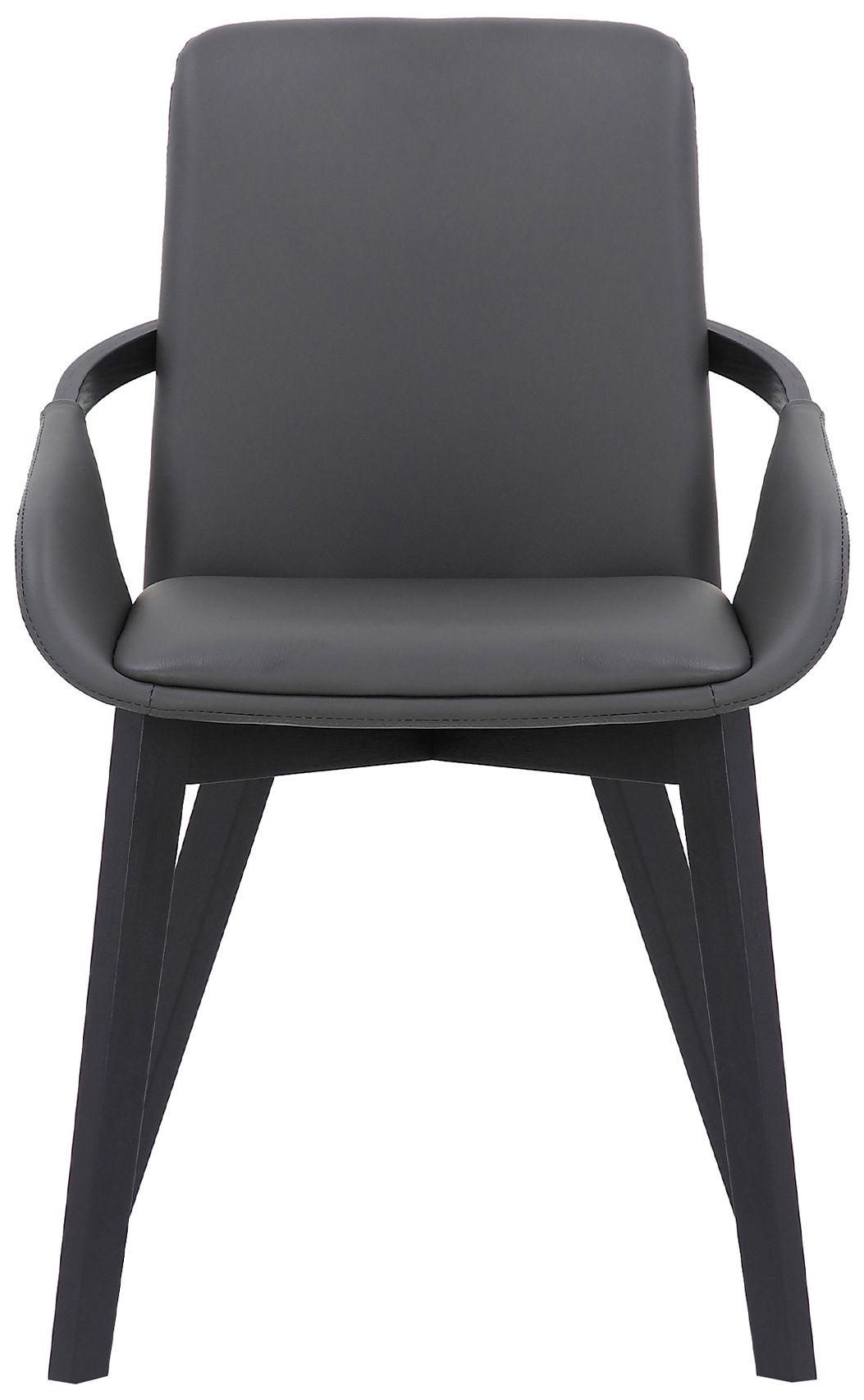 Image 2 Greisen Dining Chair in Gray Faux Leather and Black Powder Coated Finish more views