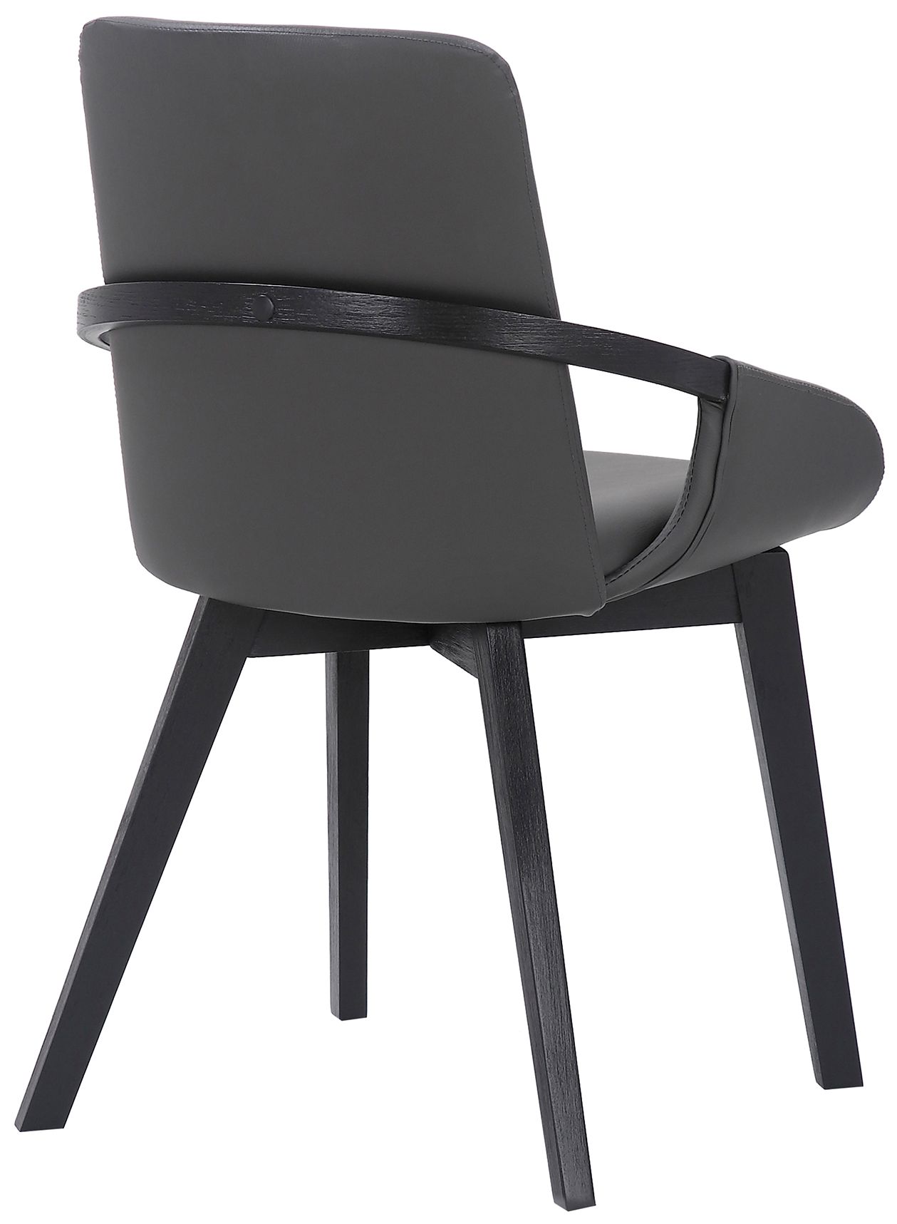 Image 4 Greisen Dining Chair in Gray Faux Leather and Black Powder Coated Finish more views