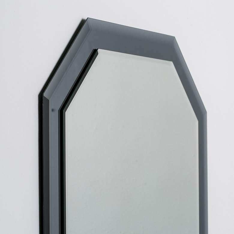 Image 2 Grella Gray 23 1/2" x 31 1/2" Octagon Frameless Wall Mirror more views