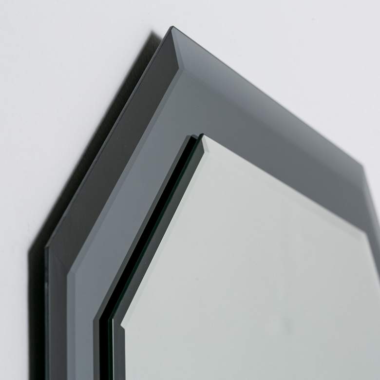 Image 4 Grella Gray 23 1/2 inch x 31 1/2 inch Octagon Frameless Wall Mirror more views