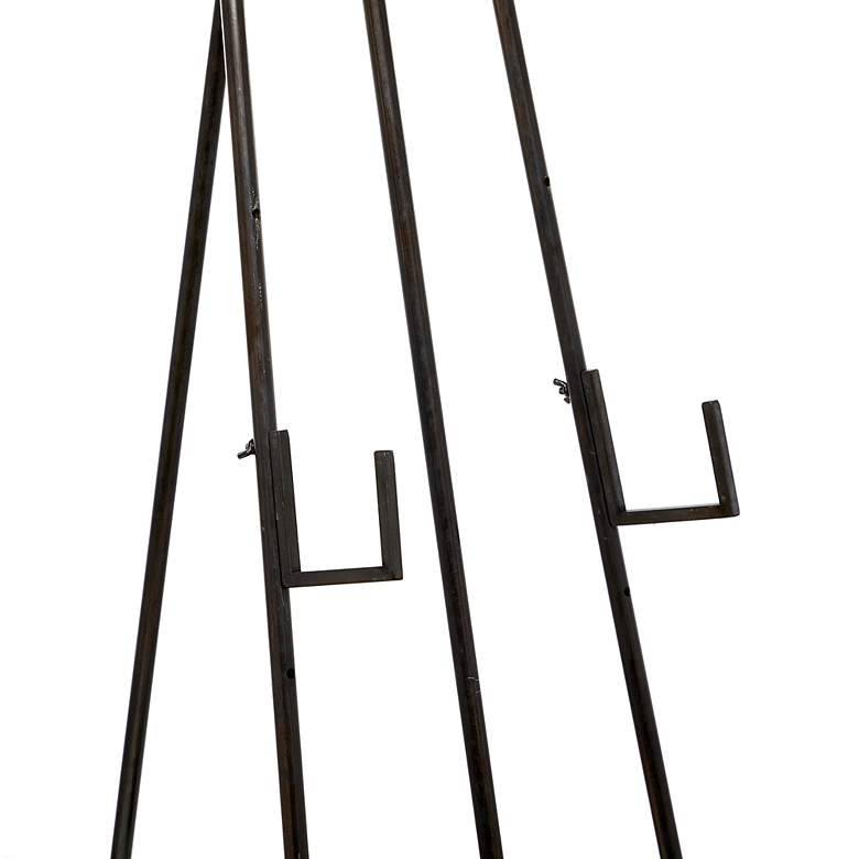 Image 2 Gremm 65 1/2 inchH Black Iron Wood Adjustable Stand Floor Easel more views