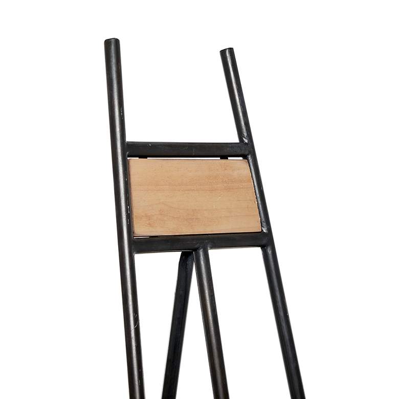 Image 3 Gremm 65 1/2 inchH Black Iron Wood Adjustable Stand Floor Easel more views