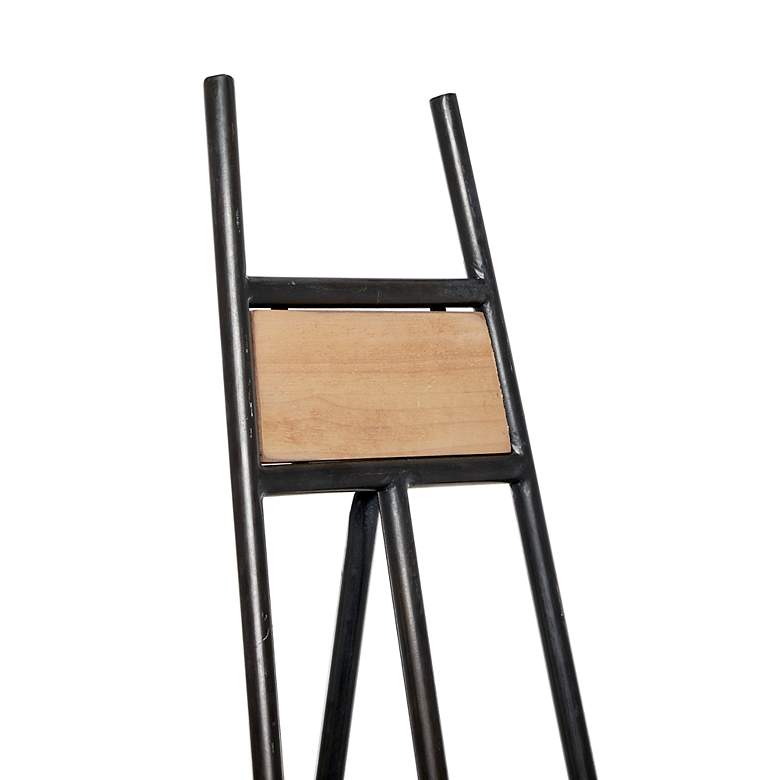 Image 3 Gremm 65 1/2"H Black Iron Wood Adjustable Stand Floor Easel more views