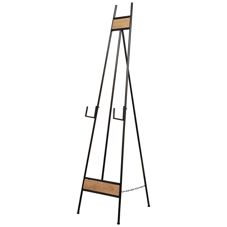 Image 4 Gremm 65 1/2"H Black Iron Wood Adjustable Stand Floor Easel more views
