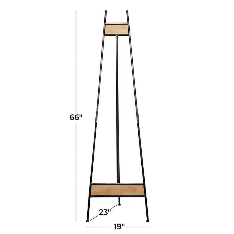 Image 7 Gremm 65 1/2 inchH Black Iron Wood Adjustable Stand Floor Easel more views