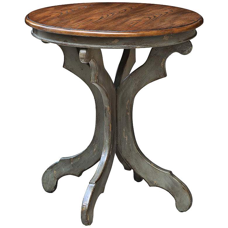 Image 1 Gresham 24 inch Wide Textured Gray and Oak Veneer Accent Table