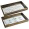 Greta 10.5" Natural Rectangular Glass and Wood Trays