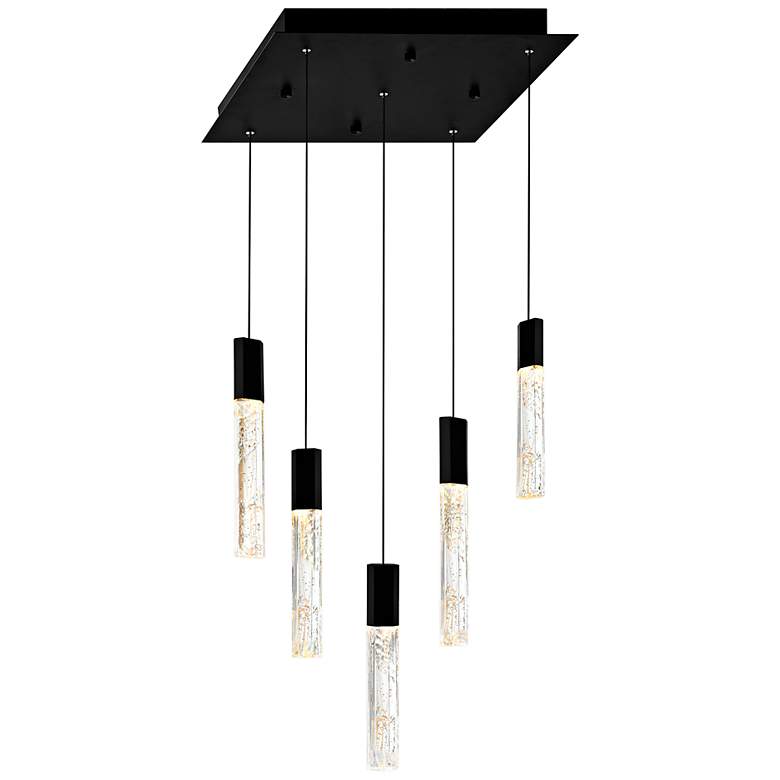 Image 1 Greta 12" Wide Black LED Mini Pendant