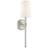 Greta 21" High Brushed Nickel Wall Sconce with Linen Shade