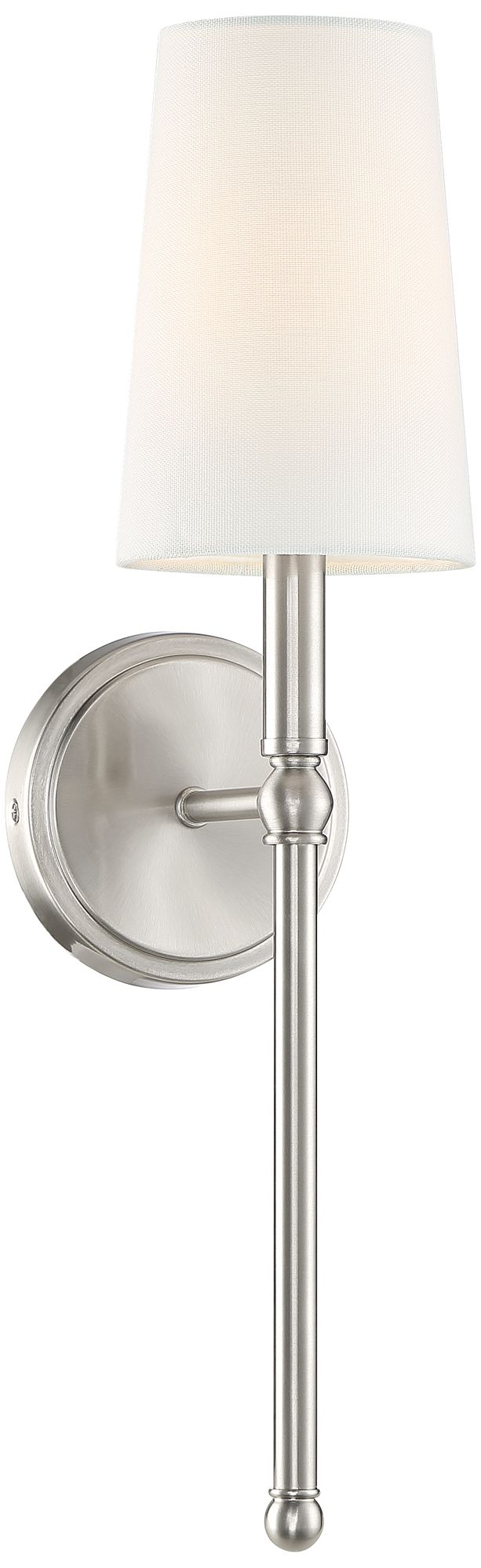 brushed nickel sconce with shade