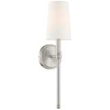 Greta 21&quot; High Brushed Nickel Wall Sconce with Linen Shade