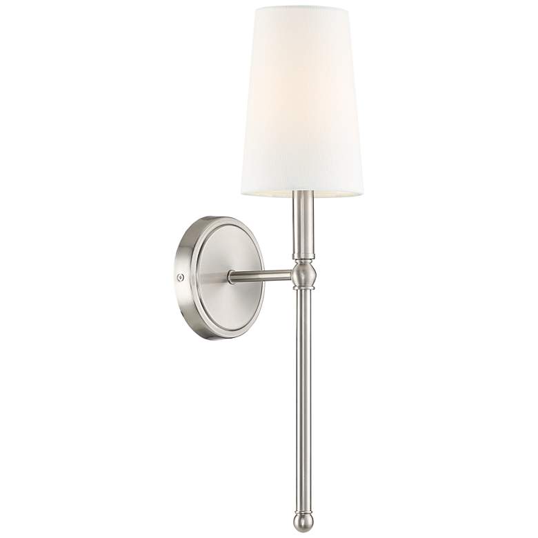 Image 5 Greta 21" High Brushed Nickel Wall Sconce with Linen Shade more views