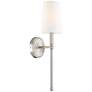 Greta 21" High Brushed Nickel Wall Sconce with Linen Shade