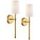 Greta 21" High Warm Brass Wall Sconces Set of 2