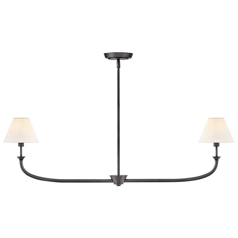 Image 1 Greta 41 1/4" Wide Blackened Brass 2-Light Linear Pendant