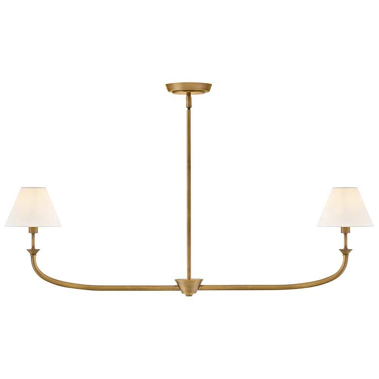 Image 1 Greta 41 3/4" Wide Heritage Brass 2-Light Linear Pendant